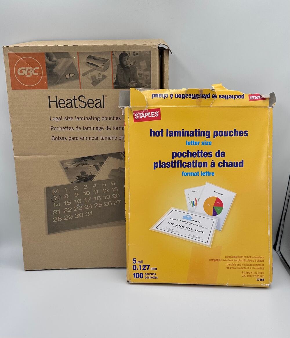 Hot Laminating Clear Pouches New Open Box Legal & Letter Size 160 Sheets